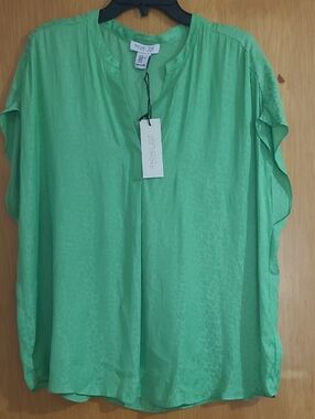 Rachel Zoe Lime Green Short Sleeve Blouse